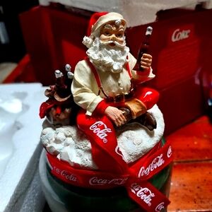 Vintage 1993 Coca Cola Santa Claus Decorative Christmas Holiday Candle.